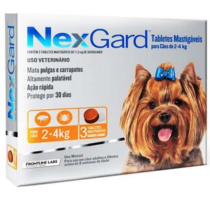 Antipulgas e Carrapatos Merial NexGard 11,3 mg para Cães de 2 a 4 Kg