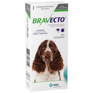 Antipulgas e Carrapatos MSD Bravecto para Cães de 10 a 20 Kg