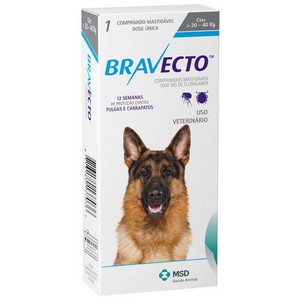 Antipulgas e Carrapatos MSD Bravecto para Cães de 20 a 40 Kg
