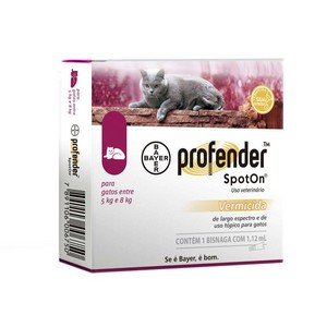 VERMÍFUGO PROFENDER SPOTON PARA GATOS DE 5 ATÉ 8KG 1,12ML